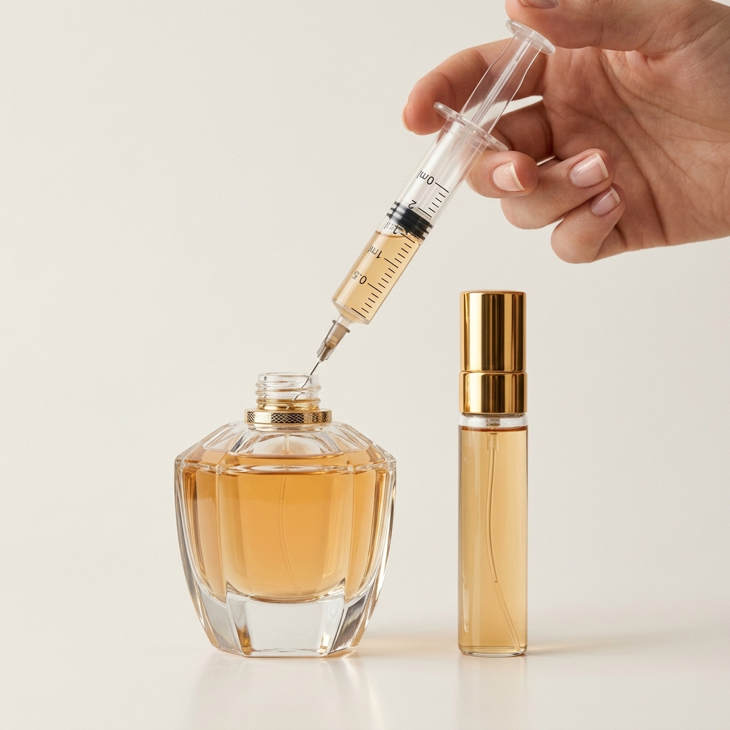 Proceso de extracción estéril de decants THEFUMHUB